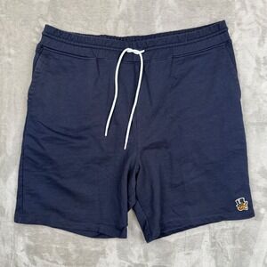 AKOO Mens Navy Blue Sweat Shorts Embroidered Fox Logo Streetwear Size 3XL